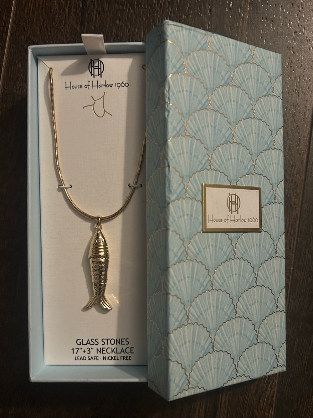 House of Harlow 1960 Gold Fish Necklace